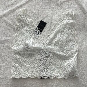 White Lace Tank by bebe